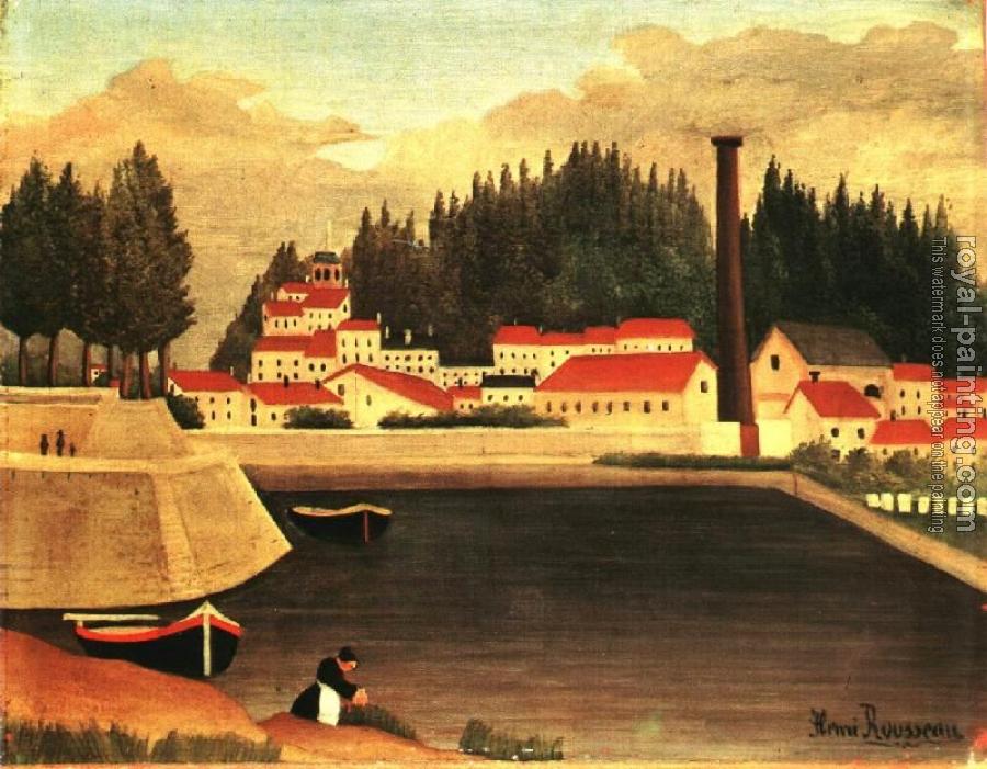 Henri Rousseau : Village near a Factory